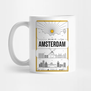 Amsterdam Minimal Lineal Poster Mug